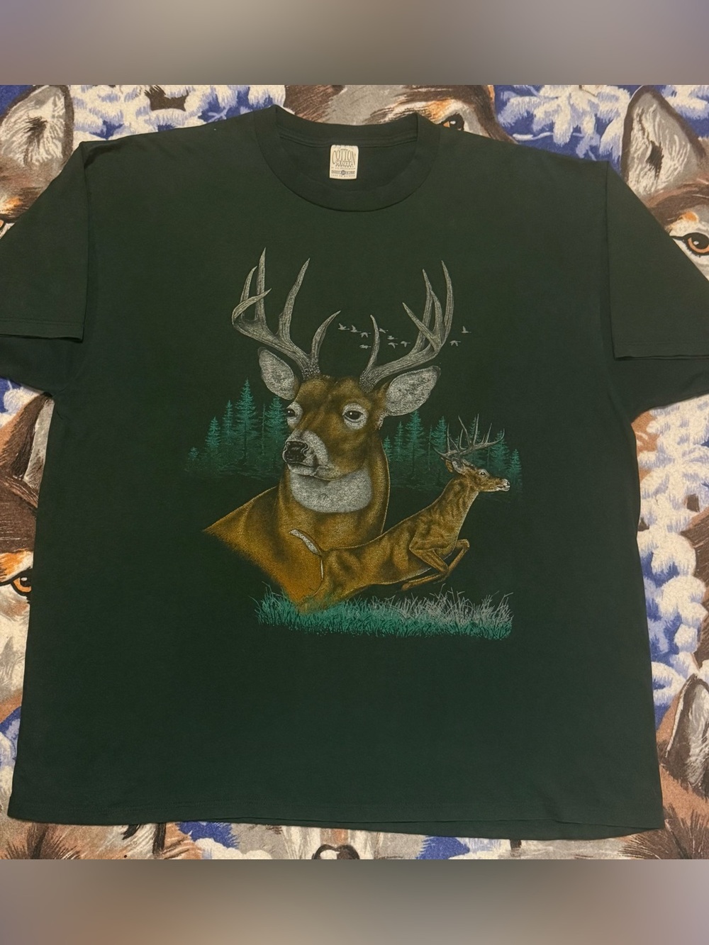 Men's Dark Green Deer Graphic Tee